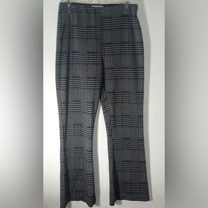 URBAN OUTFITTERS black, grey and blue houndstooth print flare trousers/pants